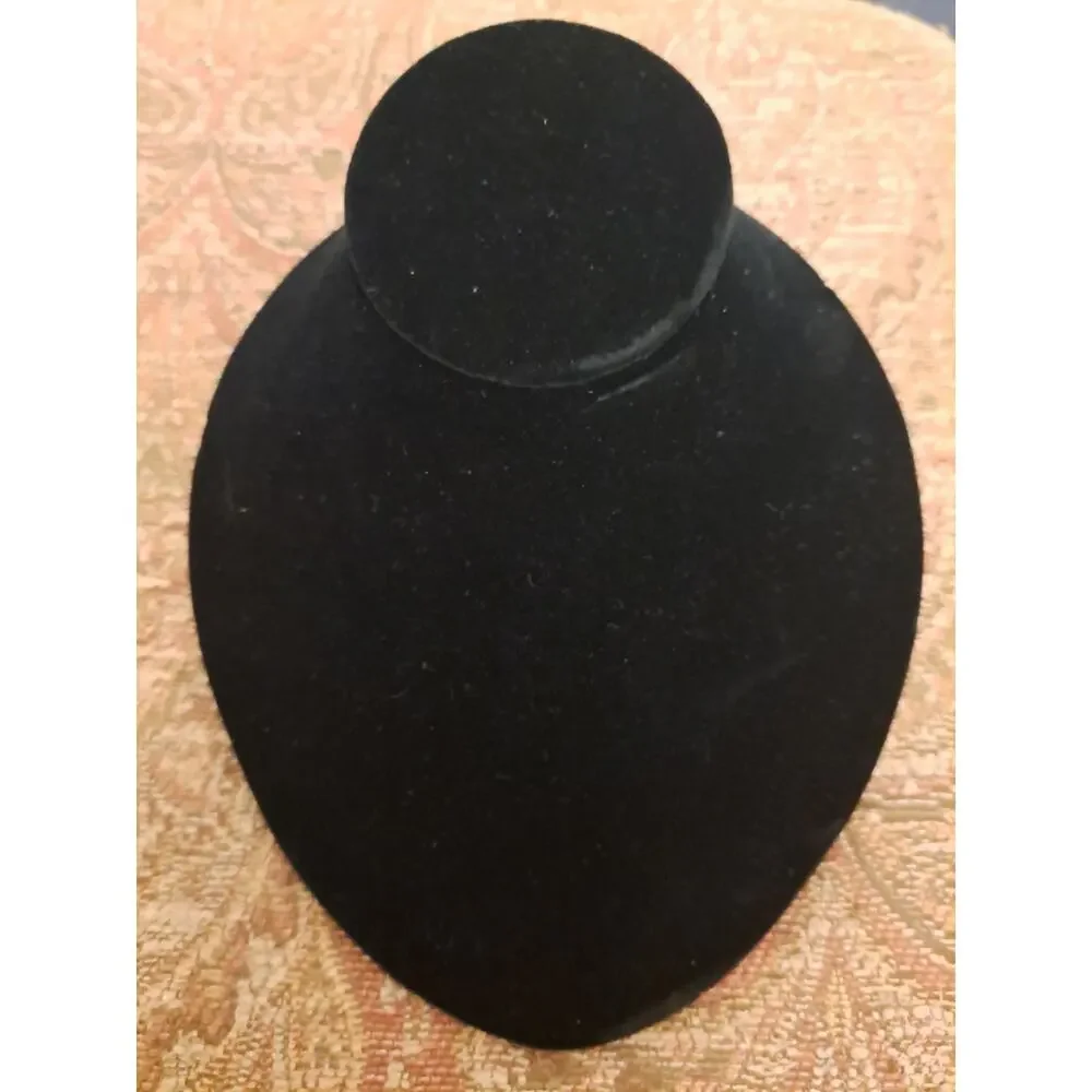 One Black Velvet Bust Display Upright Stand - Necklace